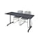 Kobe Rectangle Mobile table, 66" W, 29" H, Laminate Top, Gray MKTRCC6624GY44GY - alternate 1
